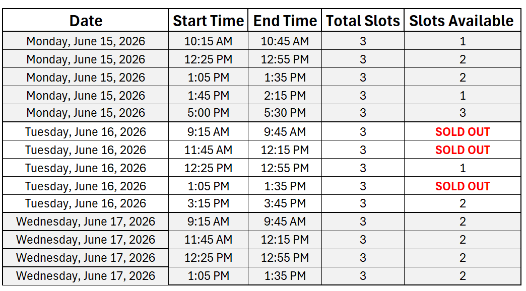 Innovation Theater Schedule